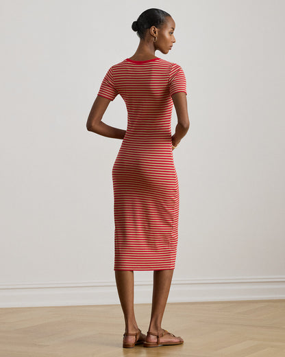 Ralph Lauren Striped CottonBlend Ribbed Tee Dress