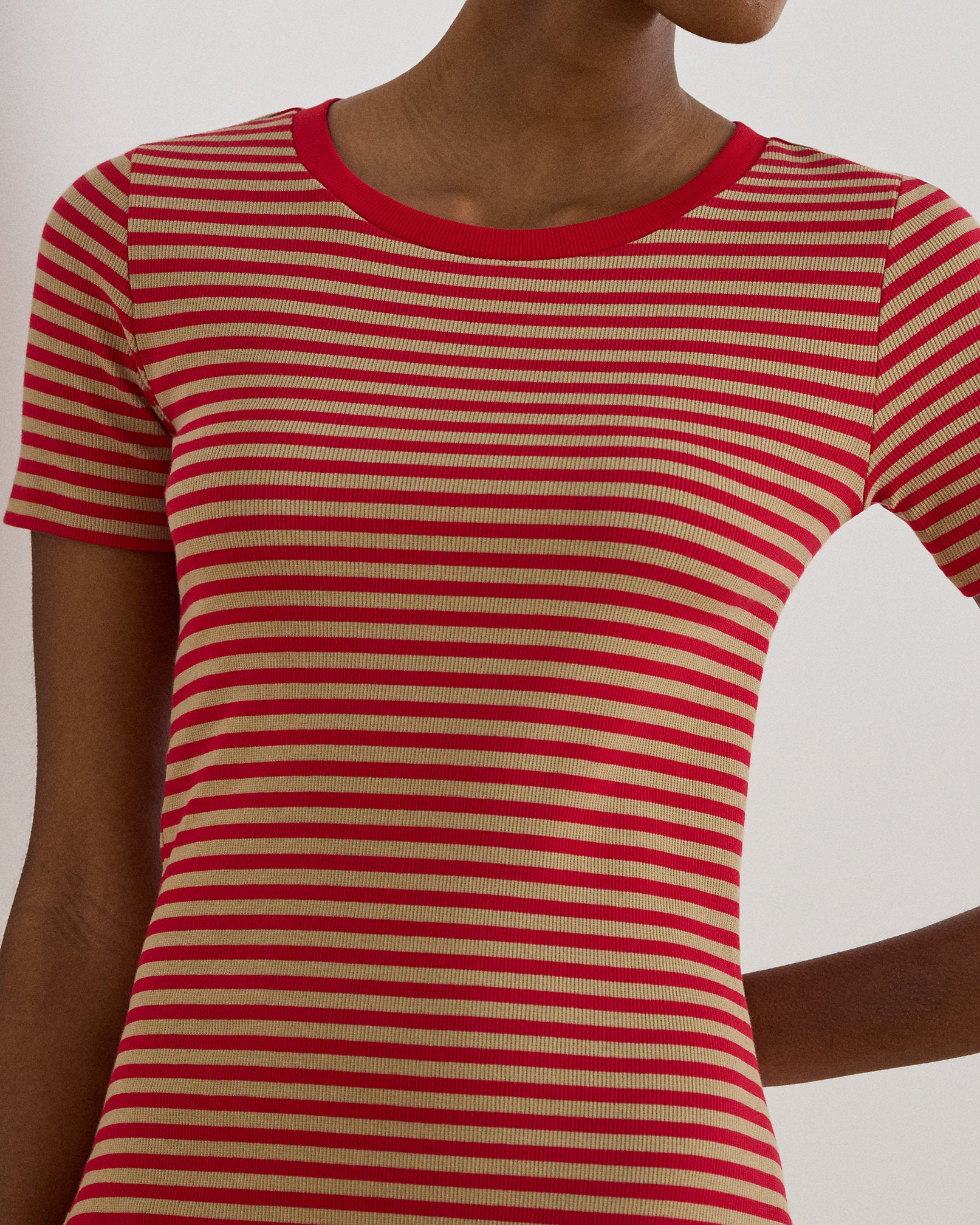 Ralph Lauren Striped CottonBlend Ribbed Tee Dress
