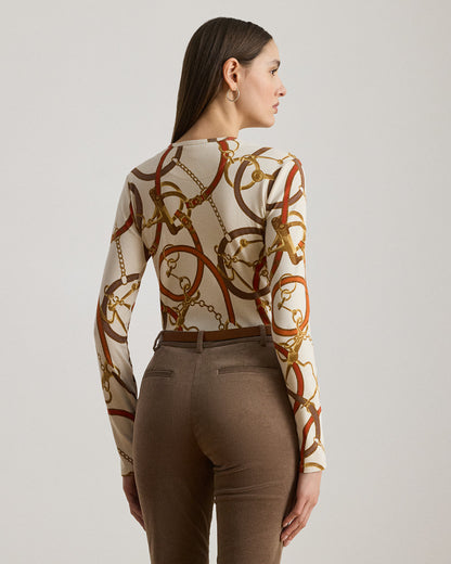 Ralph Lauren BeltingPrint Cotton LongSleeve Tee