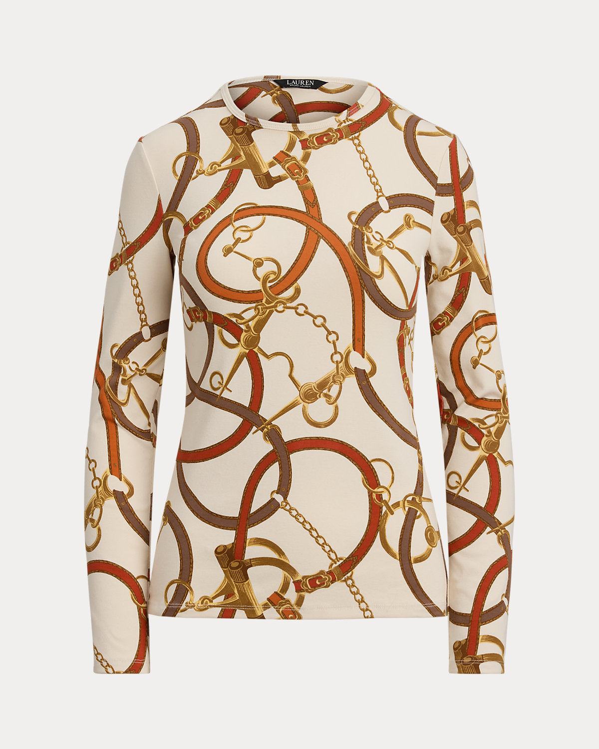 Ralph Lauren BeltingPrint Cotton LongSleeve Tee