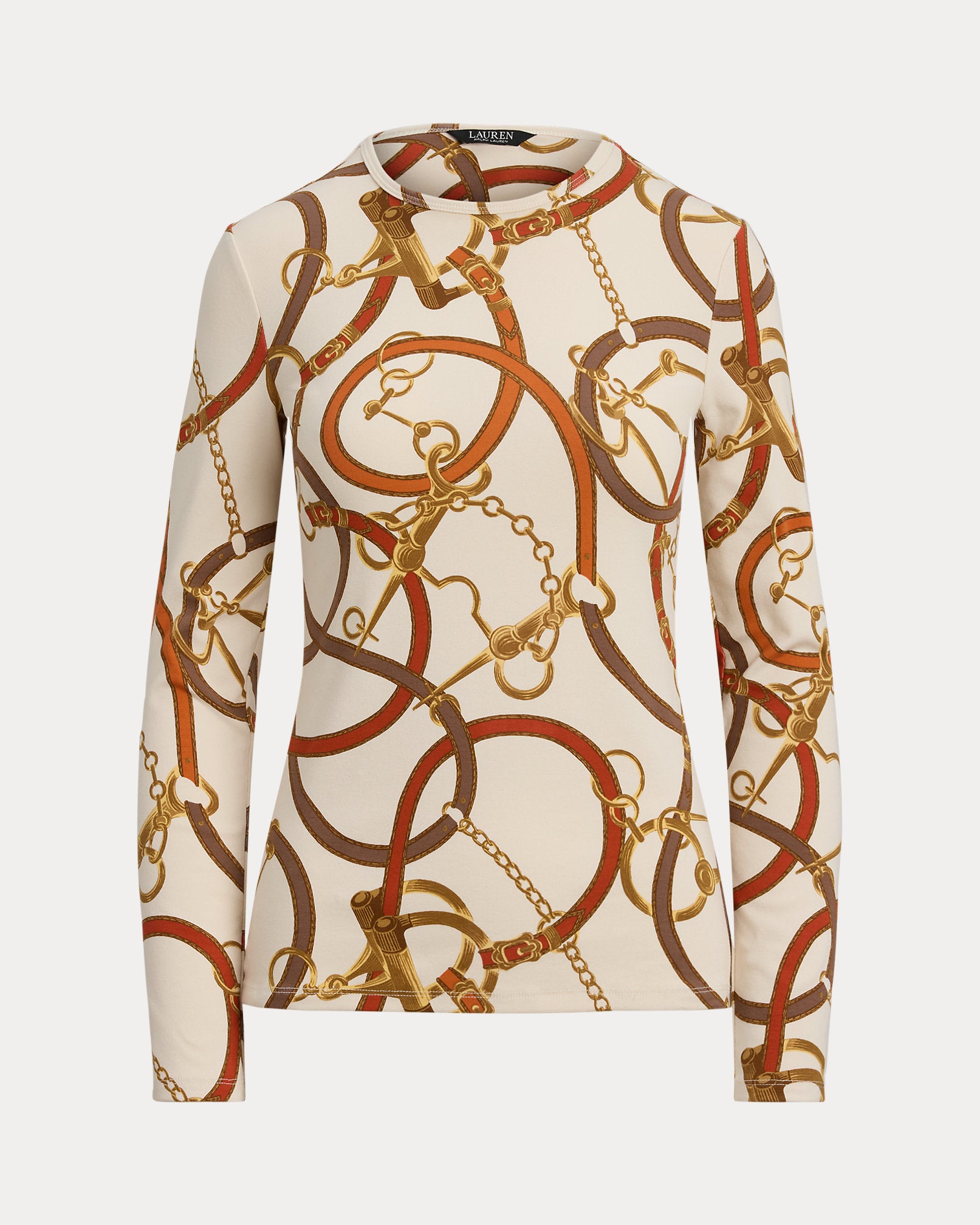 Ralph Lauren BeltingPrint Cotton LongSleeve Tee