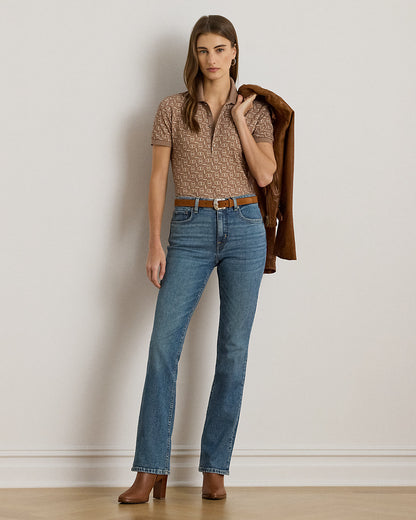 Ralph Lauren GeoPrint Stretch Piqué Polo Shirt