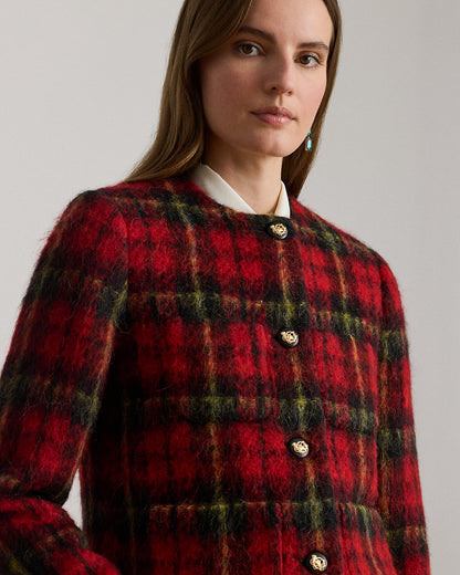 Ralph Lauren Plaid Mohair Cropped Jacket
