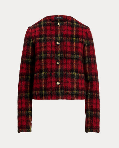 Ralph Lauren Plaid Mohair Cropped Jacket