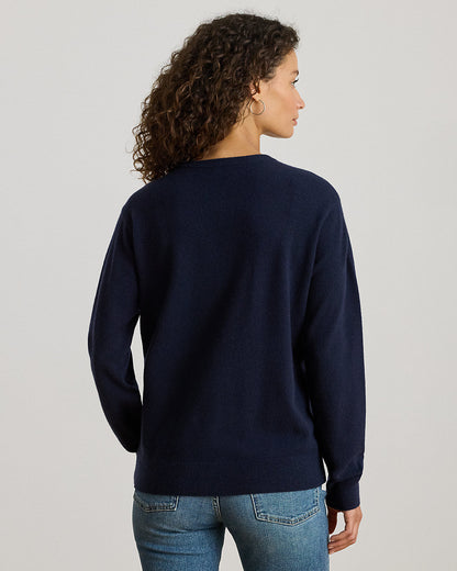 Ralph Lauren Embroidered Cashmere Crewneck Sweater