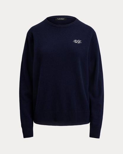 Ralph Lauren Embroidered Cashmere Crewneck Sweater