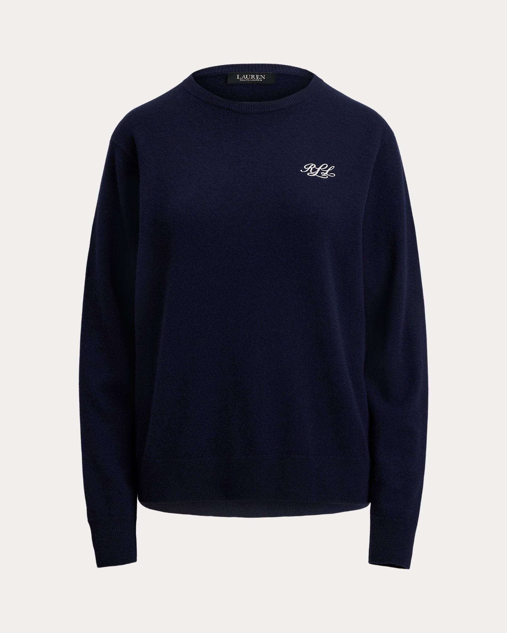 Ralph Lauren Embroidered Cashmere Crewneck Sweater