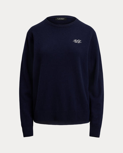 Ralph Lauren Embroidered Cashmere Crewneck Sweater