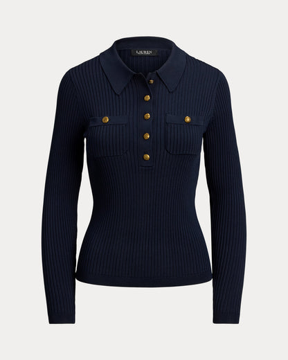 Ralph Lauren RibKnit LongSleeve Polo Sweater