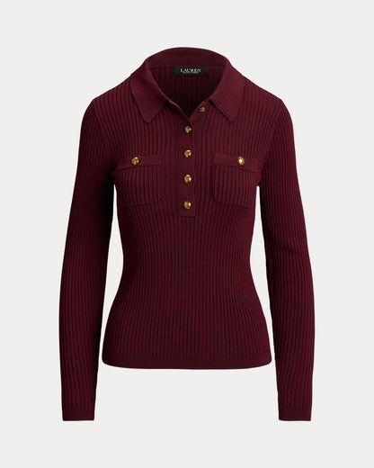 Ralph Lauren RibKnit LongSleeve Polo Sweater