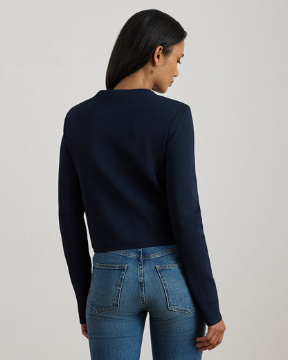 Ralph Lauren Cropped Crewneck Sweater Jacket