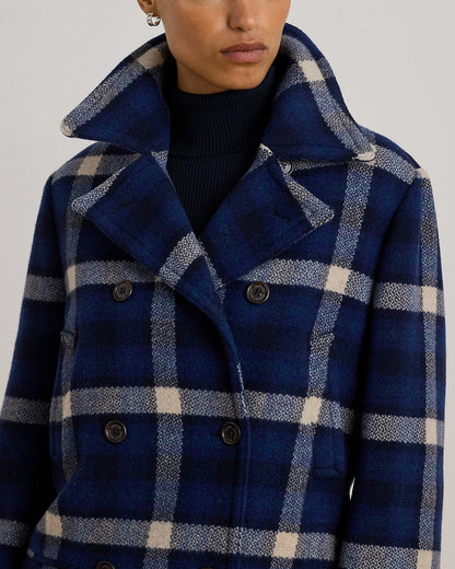 Ralph Lauren DoubleBreasted Plaid Tweed Coat
