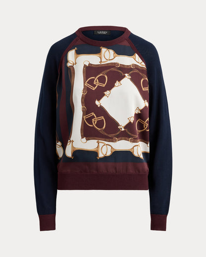 Ralph Lauren EquestrianPrint CottonBlend Sweater