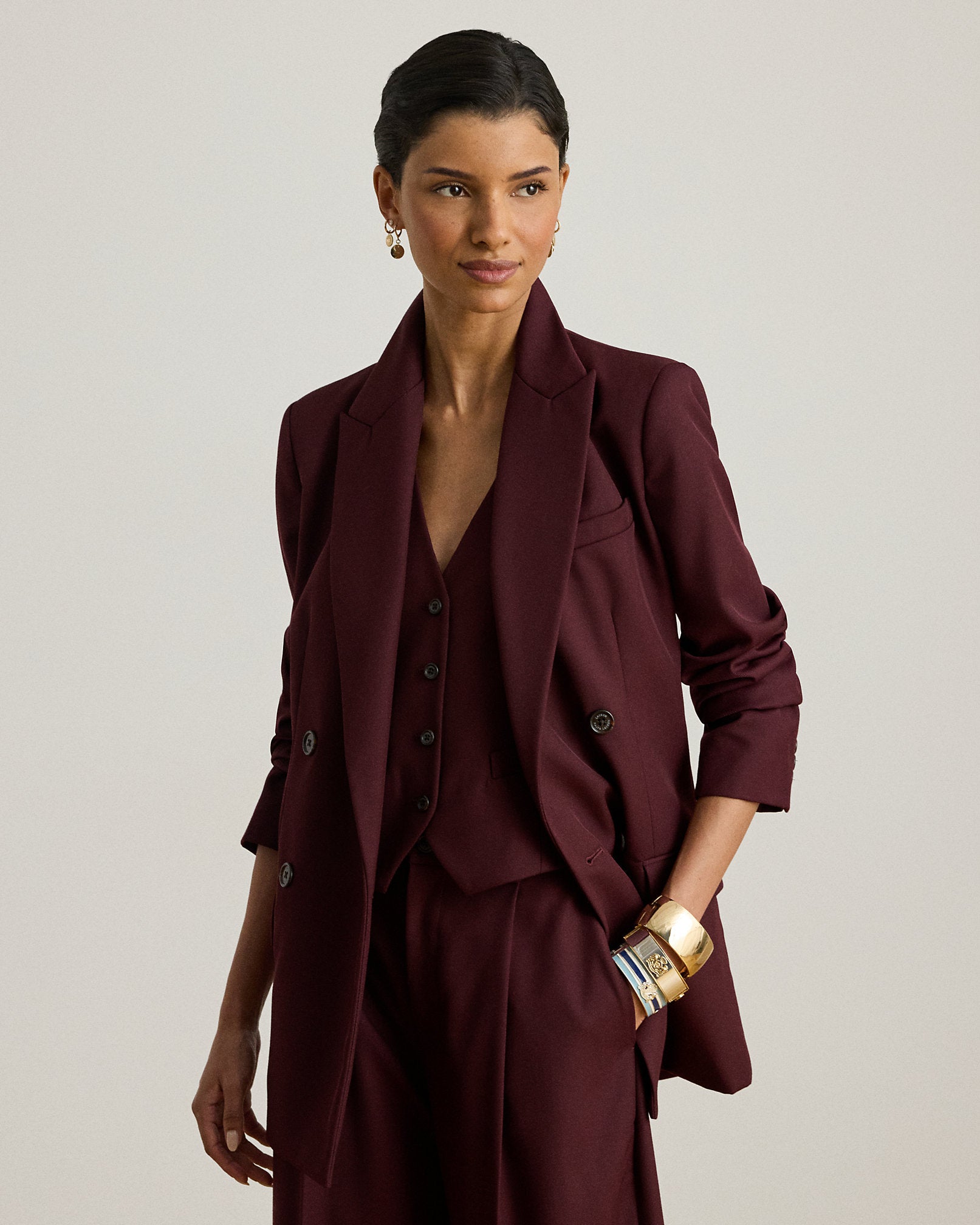 Ralph Lauren DoubleBreasted WoolBlend Twill Blazer