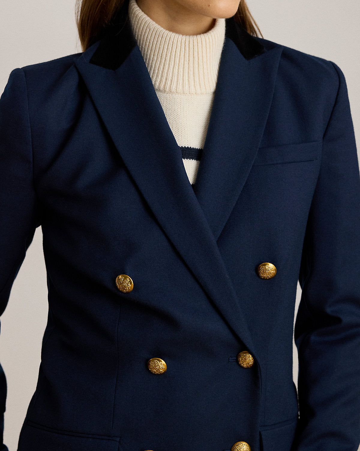 Ralph Lauren DoubleBreasted Wool Twill Blazer