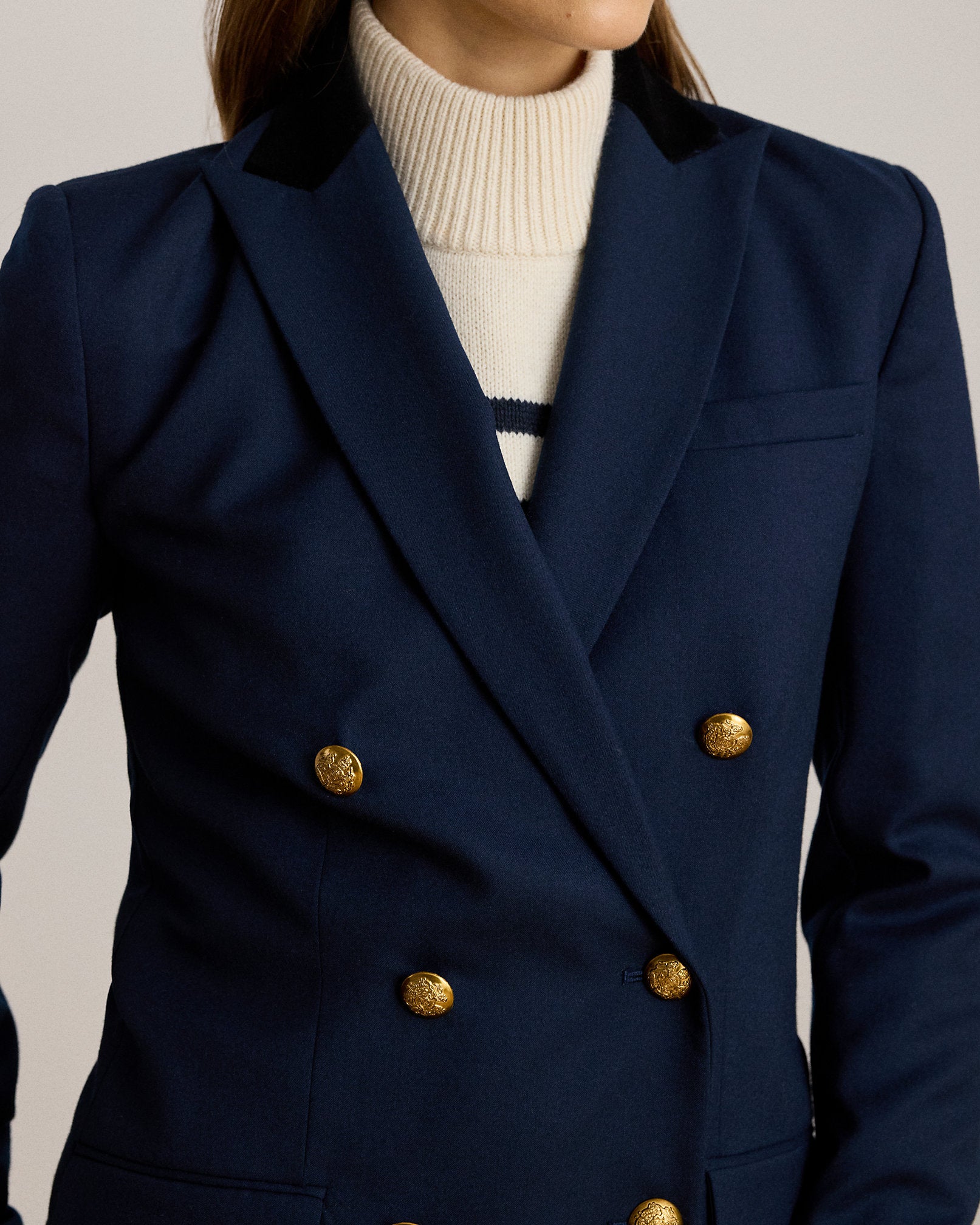 Ralph Lauren DoubleBreasted Wool Twill Blazer