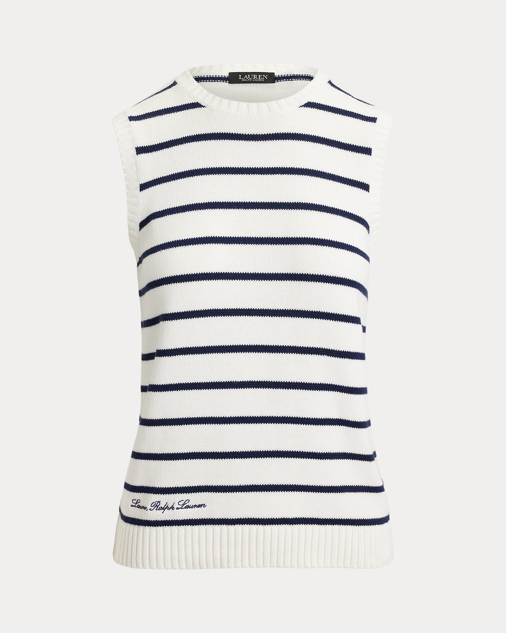 Ralph Lauren Striped Cotton Sleeveless Sweater