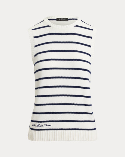 Ralph Lauren Striped Cotton Sleeveless Sweater