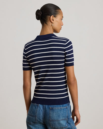 Ralph Lauren Striped CottonBlend Polo Sweater