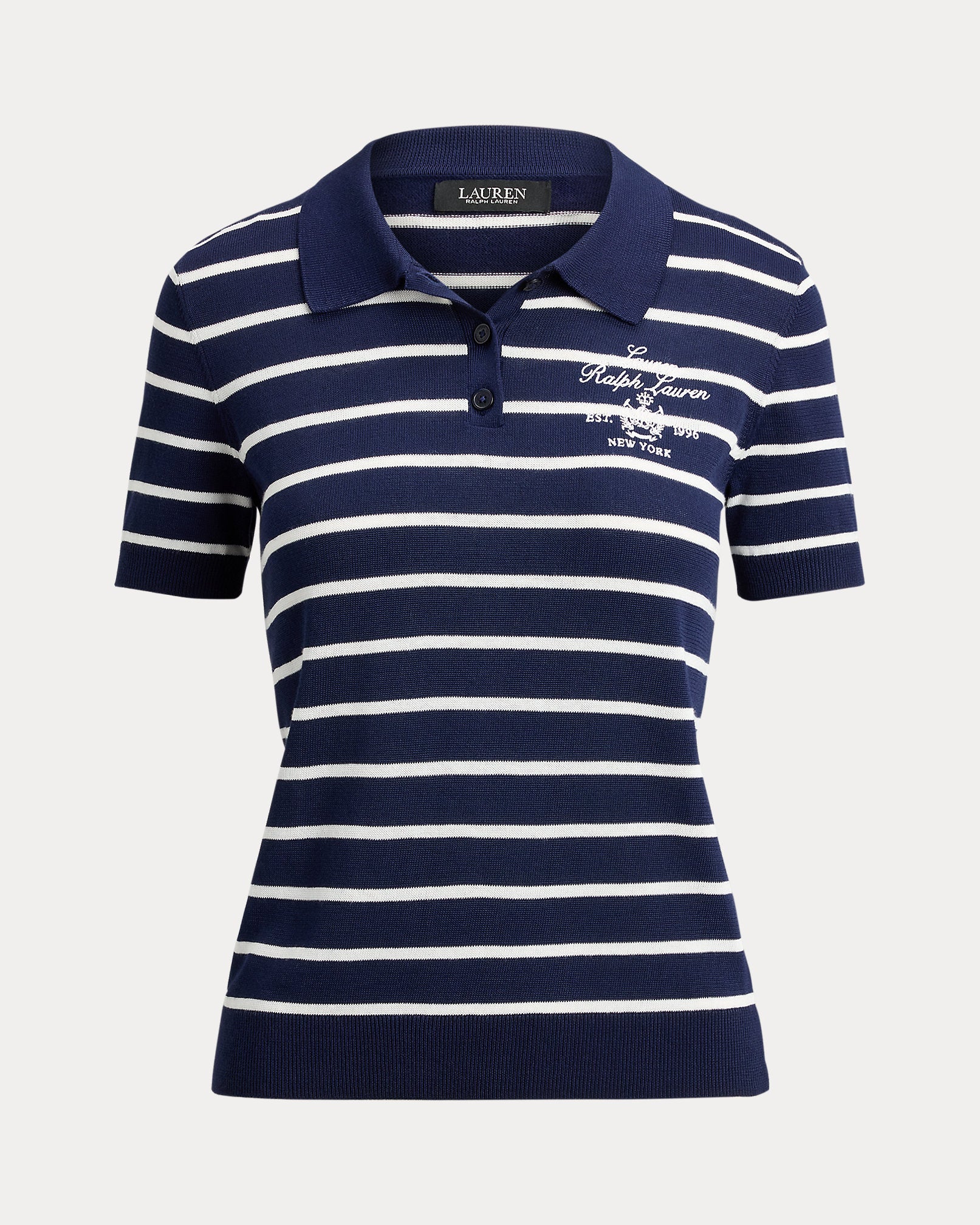 Ralph Lauren Striped CottonBlend Polo Sweater