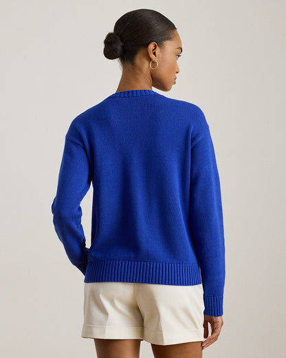 Ralph Lauren ColorBlocked Combed Cotton Sweater