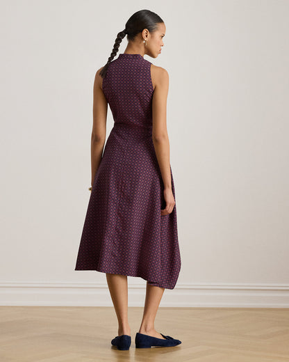 Ralph Lauren Print TieFront Crepe Sleeveless Dress