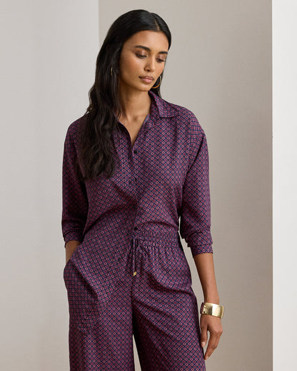 Ralph Lauren Relaxed Fit FoulardPrint Crepe Shirt