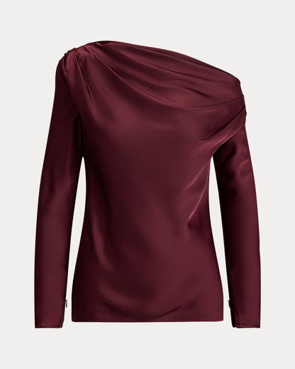 Ralph Lauren Satin Charmeuse OfftheShoulder Blouse