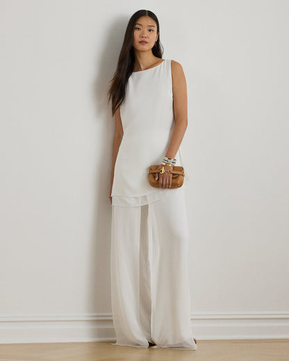 Ralph Lauren DoubleFaced Georgette Sleeveless Tunic