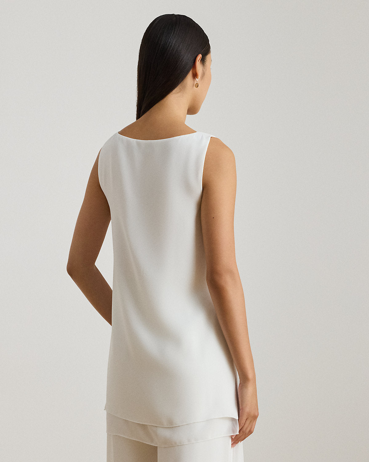 Ralph Lauren DoubleFaced Georgette Sleeveless Tunic