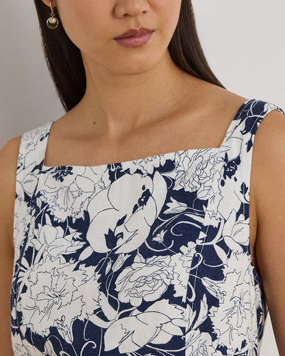 Ralph Lauren Floral Linen Sleeveless Dress