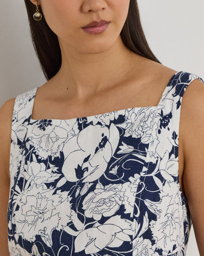 Ralph Lauren Floral Linen Sleeveless Dress