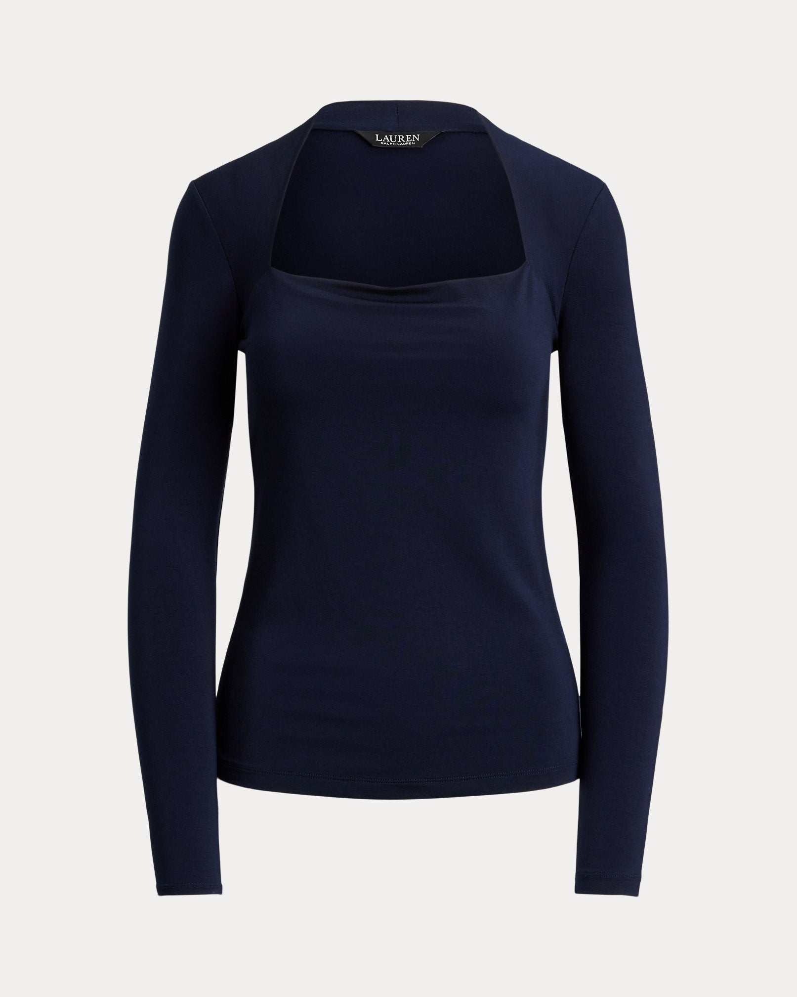 Ralph Lauren Stretch Jersey SquareNeck Top
