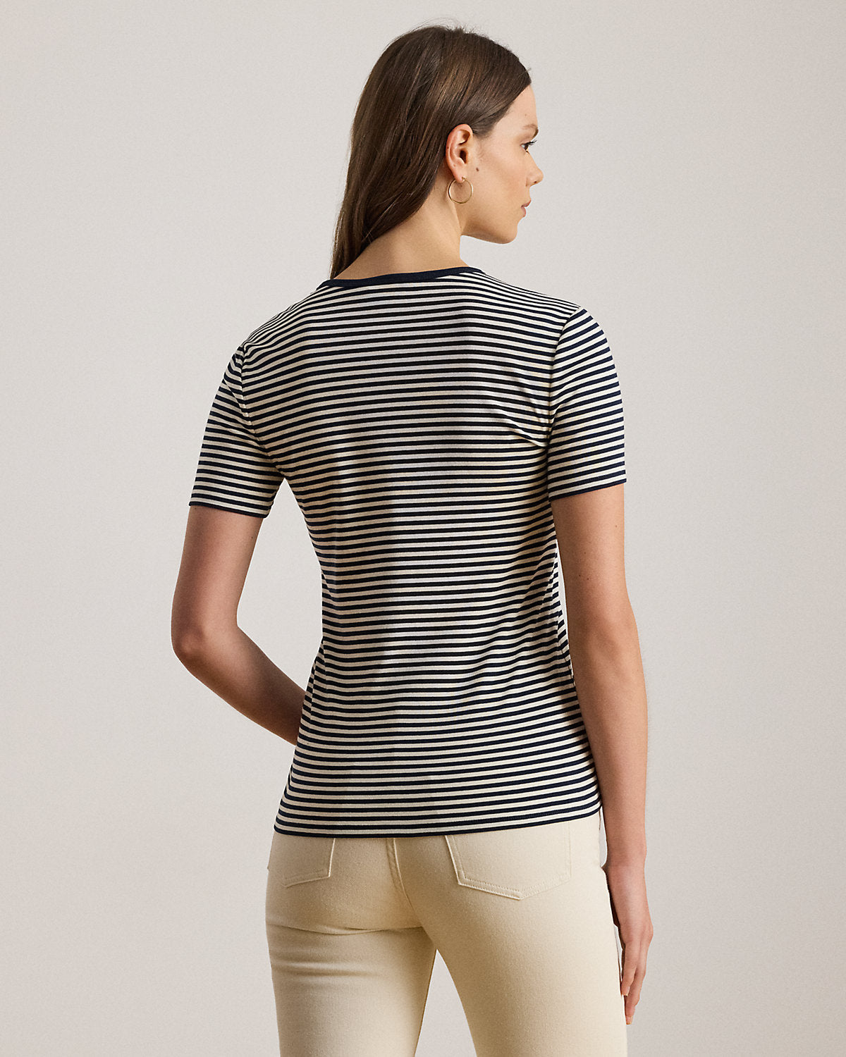 Ralph Lauren Striped Stretch Cotton Crewneck Tee