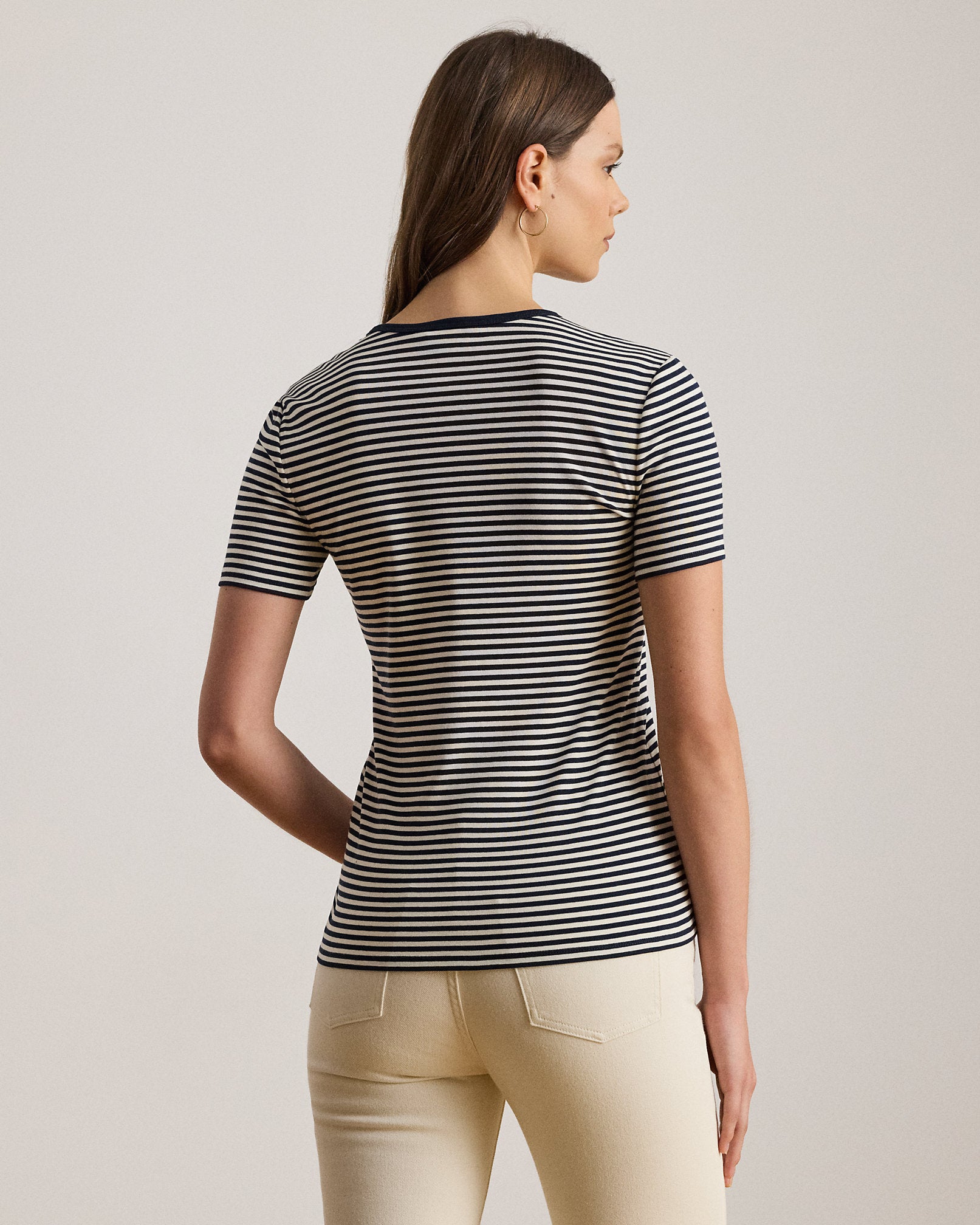 Ralph Lauren Striped Stretch Cotton Crewneck Tee