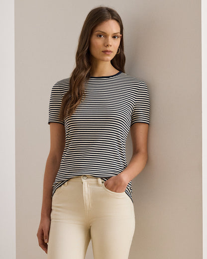 Ralph Lauren Striped Stretch Cotton Crewneck Tee