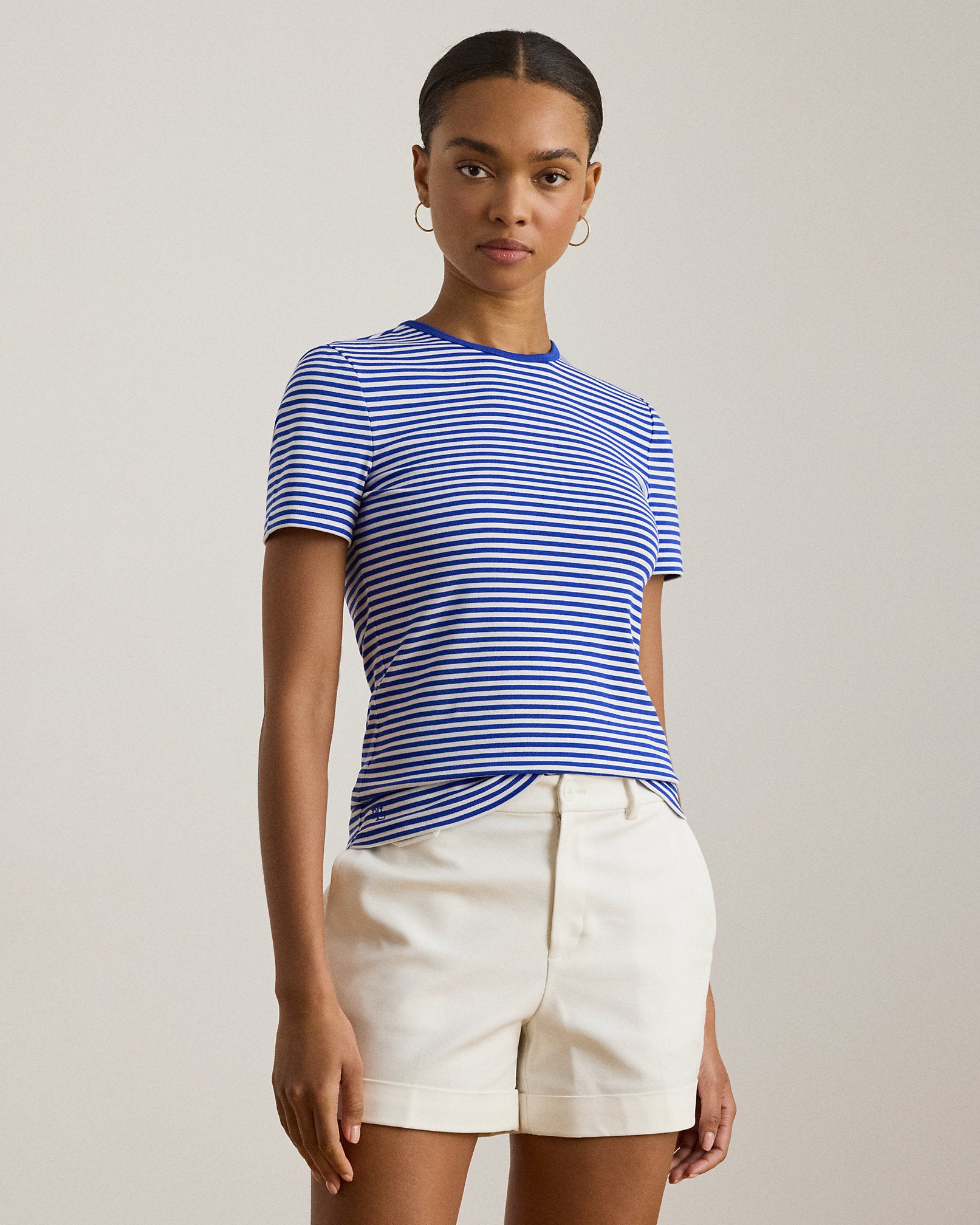 Ralph Lauren Striped Stretch Cotton Crewneck Tee