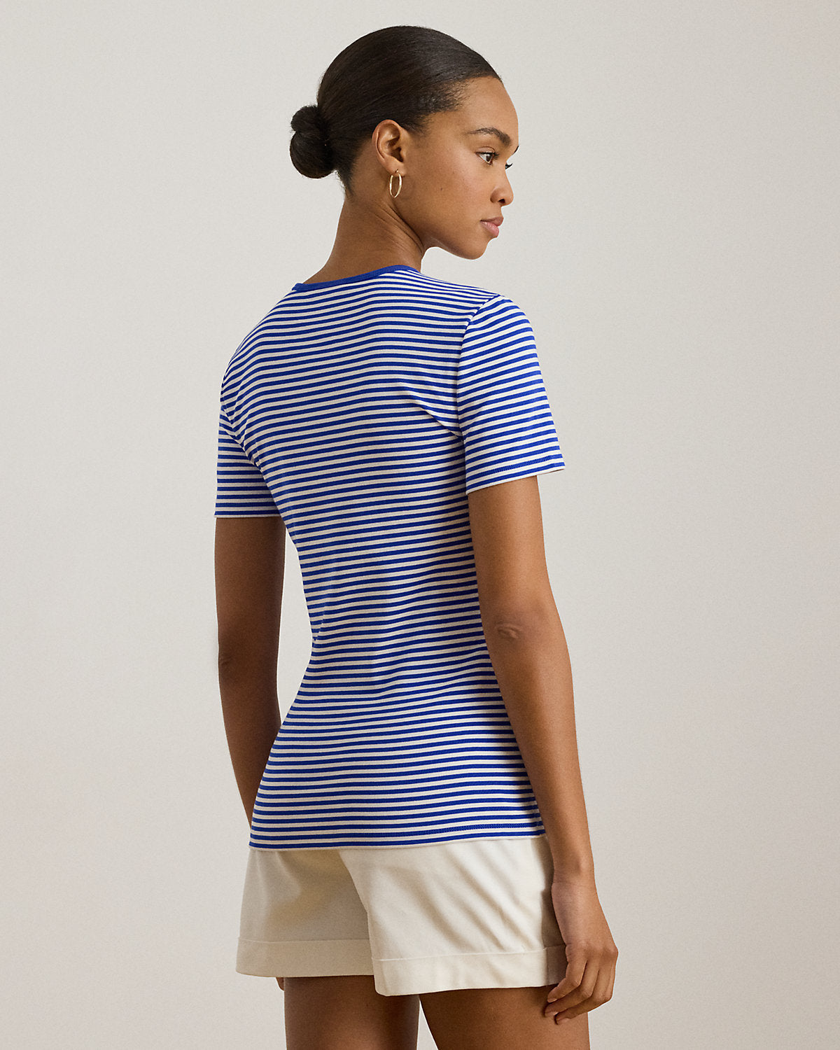 Ralph Lauren Striped Stretch Cotton Crewneck Tee