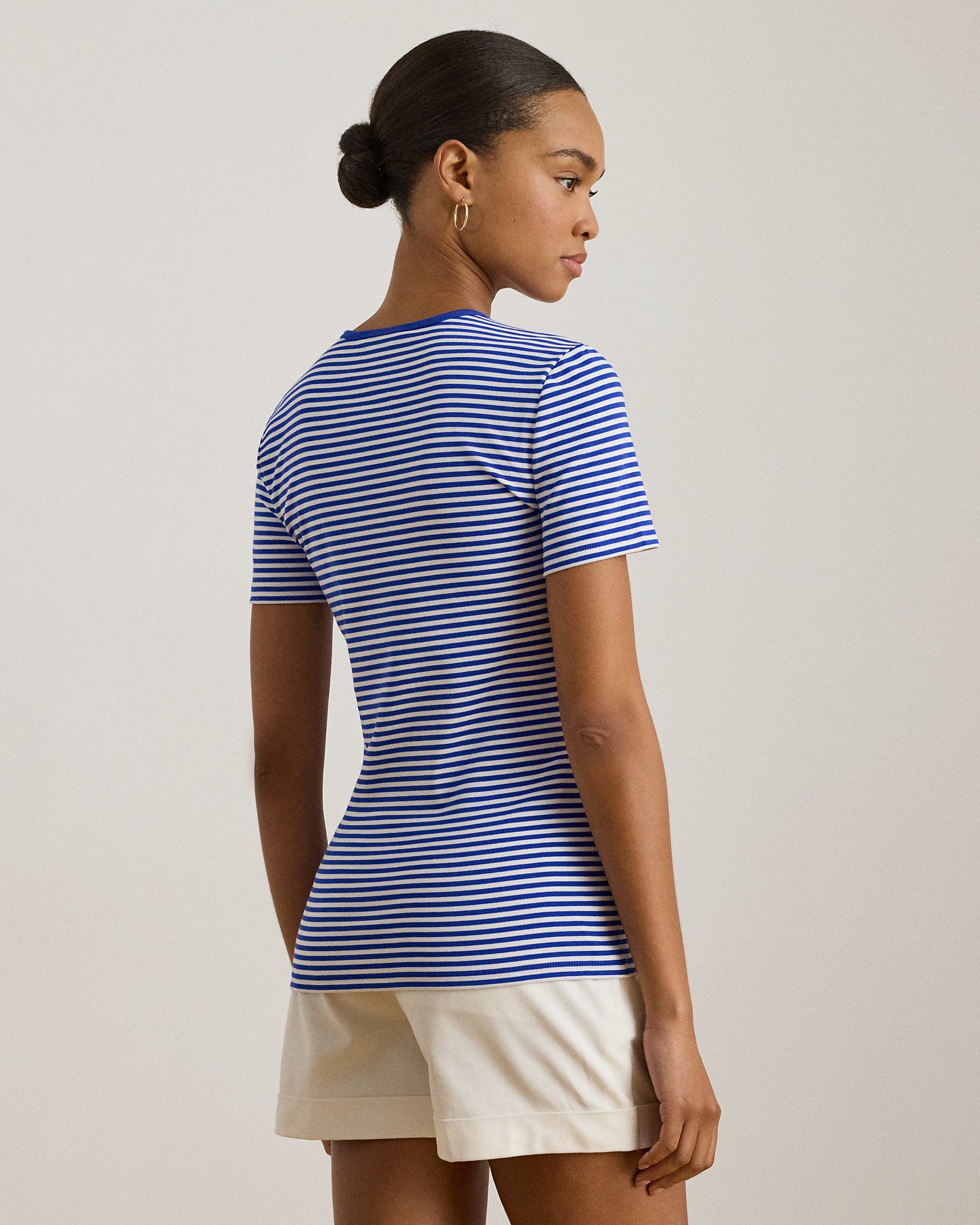 Ralph Lauren Striped Stretch Cotton Crewneck Tee