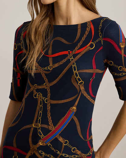 Ralph Lauren BeltingPrint Cotton Boatneck Tee