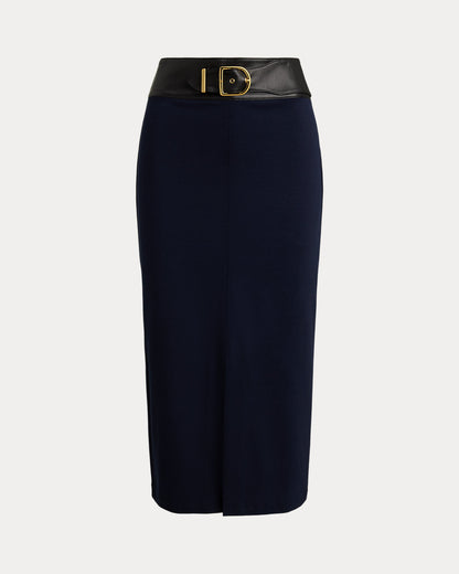 Ralph Lauren BuckleTrim Ponte Pencil Midi Skirt
