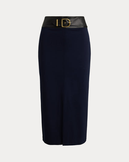 Ralph Lauren BuckleTrim Ponte Pencil Midi Skirt