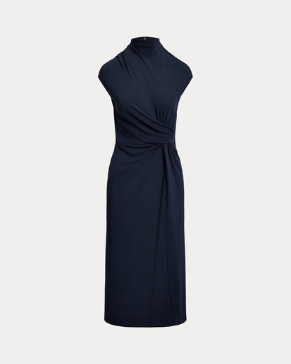 Ralph Lauren TwistFront Jersey Mockneck Dress
