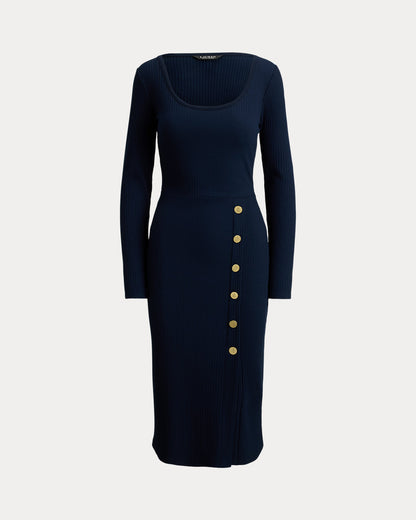Ralph Lauren ButtonTrim RibKnit Dress