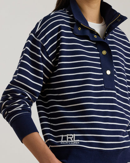 Ralph Lauren Striped French Terry Mockneck Sweatshirt