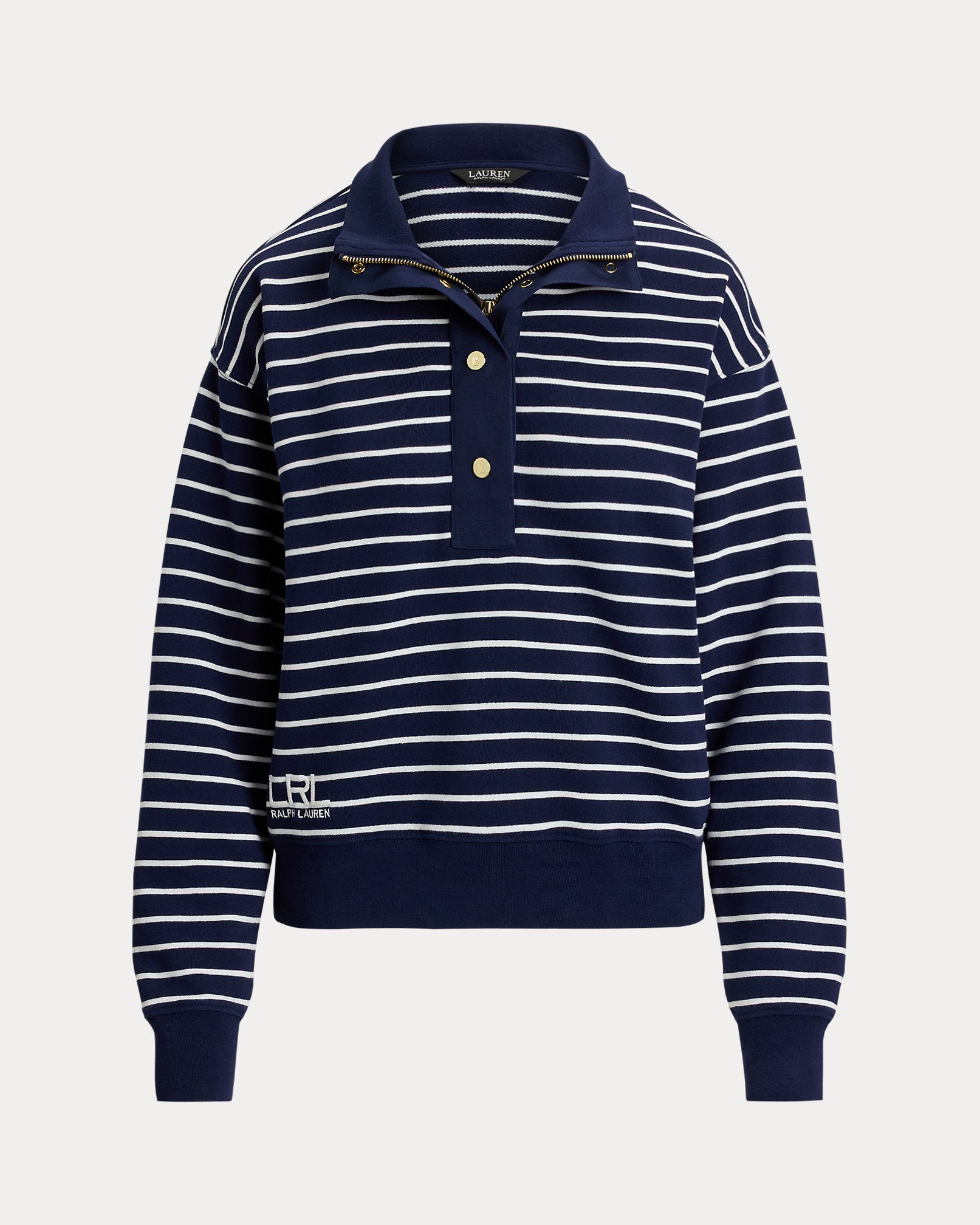 Ralph Lauren Striped French Terry Mockneck Sweatshirt