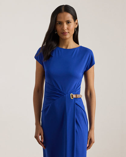 Ralph Lauren BuckleTrim Stretch Jersey Dress
