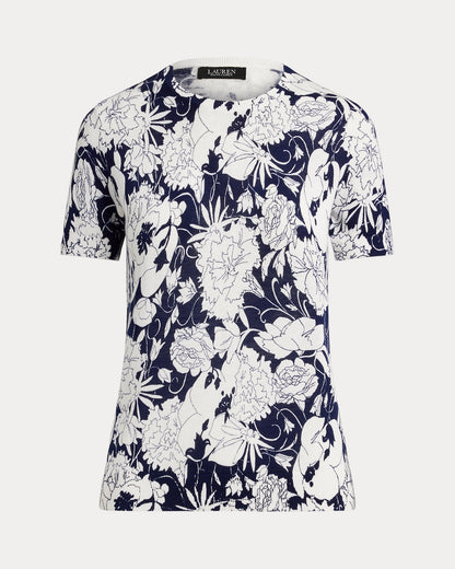 Ralph Lauren Floral CottonBlend ShortSleeve Sweater