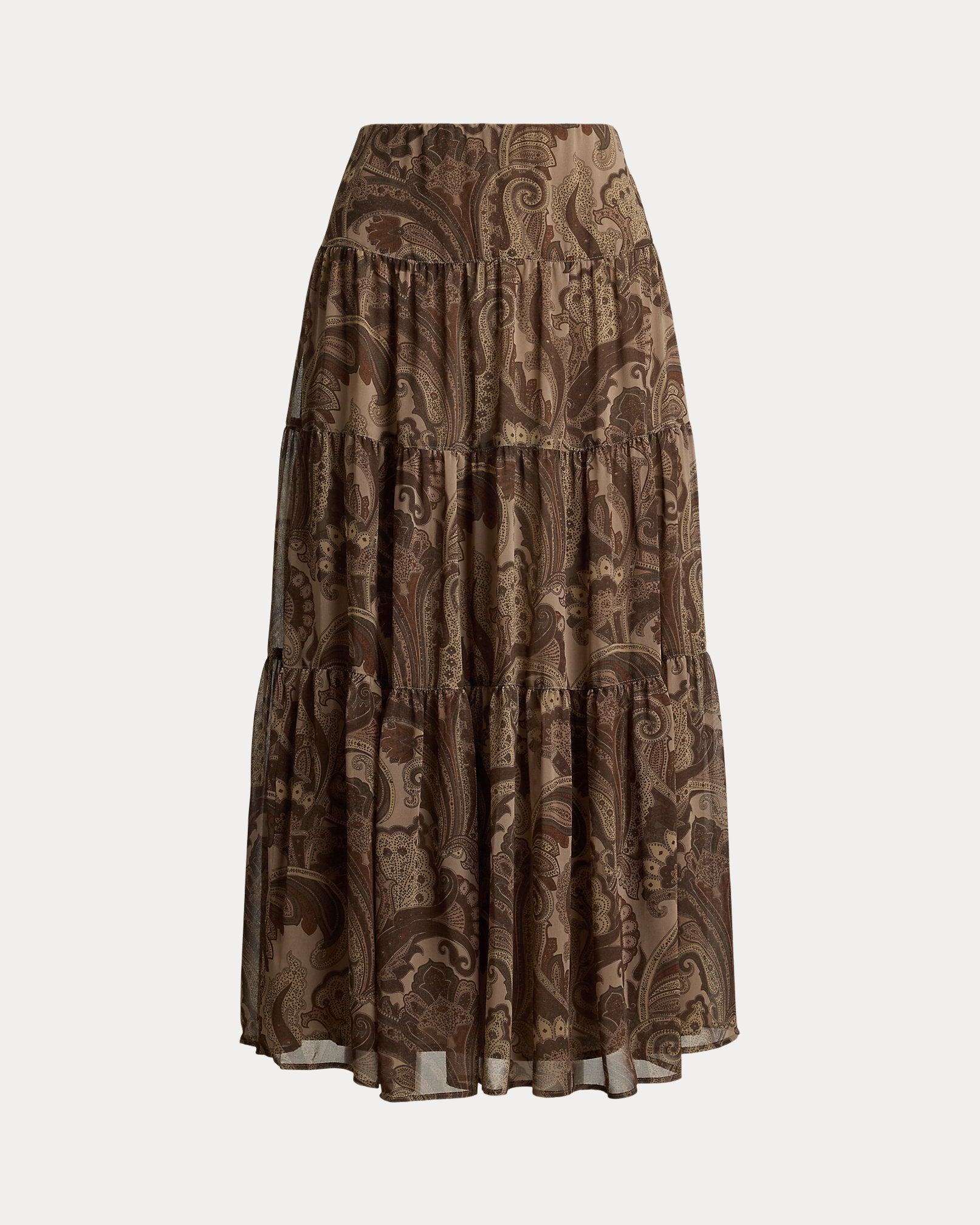Ralph Lauren Paisley Chiffon Tiered Skirt