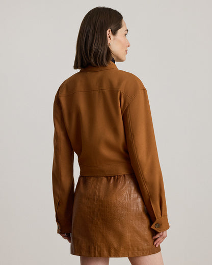 Ralph Lauren BuckleTrim Serge Cropped Jacket